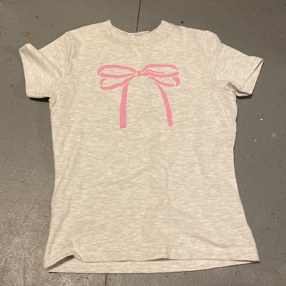 Pink bow baby tee